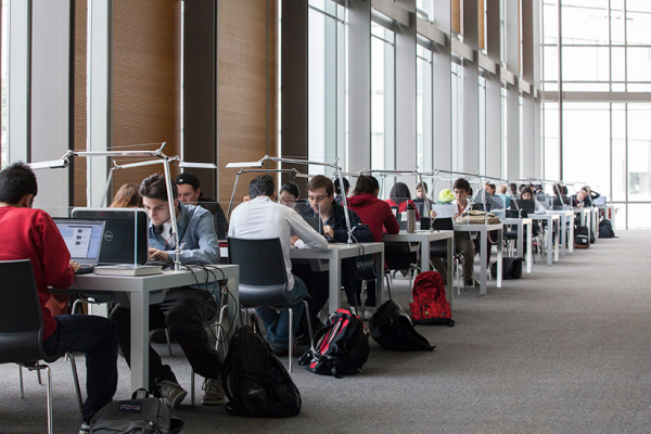 Students studying in a library. Canada offers accounting programs at the college, university, and post-graduate levels. 