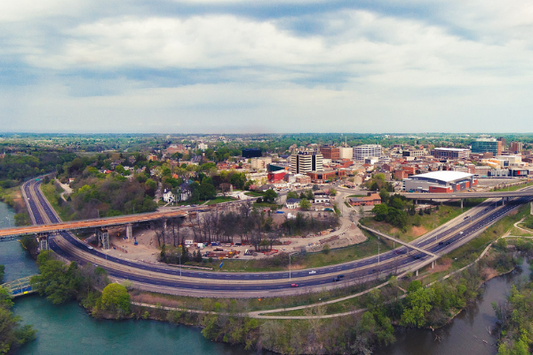 aerial view of St. Catharines, Ontario