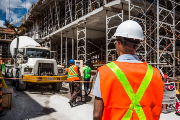Employees on a construction site. The Canada job market report showed that the construction sector saw a 1% growth rate in March 2024.