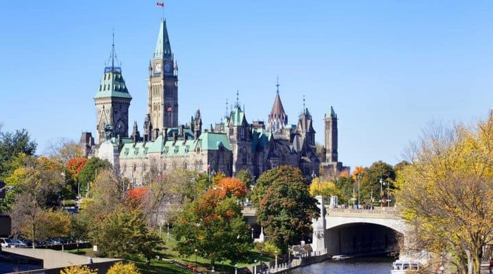 Canada's parliament buildings located in Ottawa, Ontario
