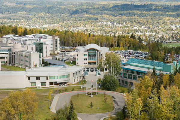 UNBC in Prince George. Campus that overlooks the city.
