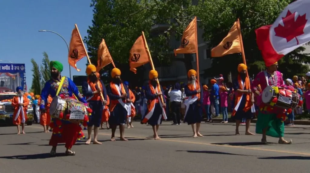 Edmonton Sikh parade in Mill Woods neighbourhood