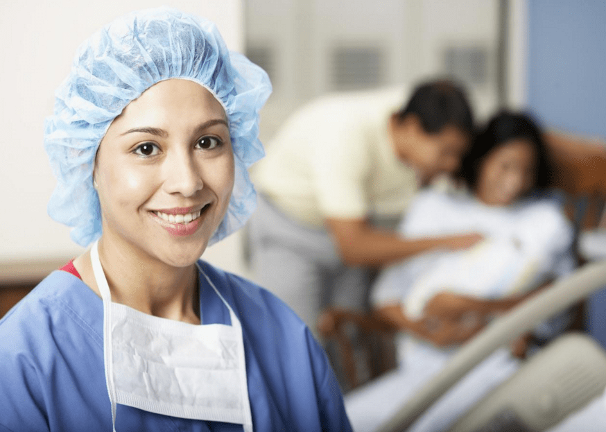 A smiling registered nurse meets the job requirements in Canada
