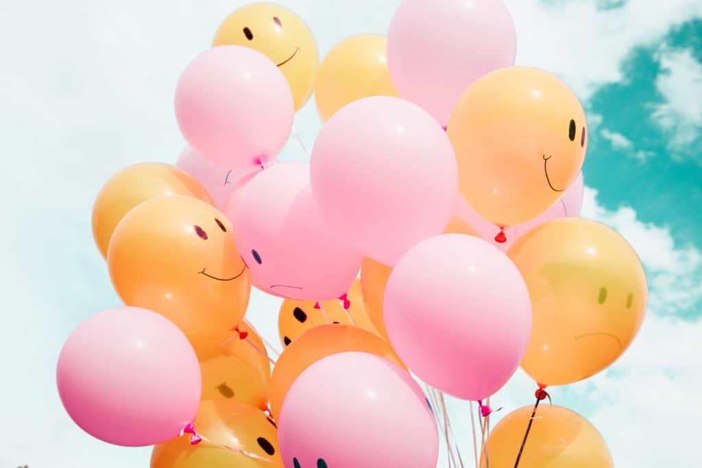 happy positive smiley face balloons 